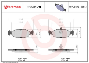 Brembo P36017n Brake Pad||p36017n_1.Png||86||brmp36017n||2104601