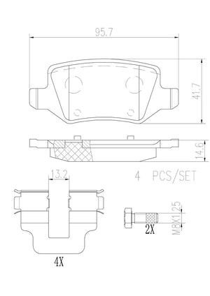 Product of Brembo P50090N Brake Pad - Set Of 4 