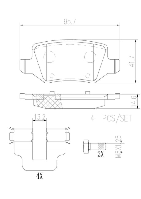 Product of Brembo P50090N Brake Pad - Set Of 4 