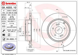 Product of Brembo 09A55511C02 Vented 1 Piece Brake Rotor 