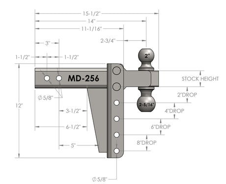 Bulletproof Hitches Md256 Trailer Hitch Ball Mount||md256 (2).Jpg||86||bphmd256||1041863