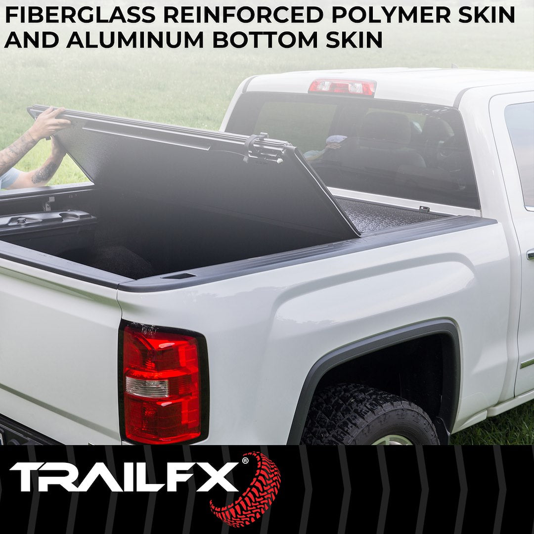 Product of TrailFX TFX Standard Flush Tri-Fold Hard Folding TFX3527 Tonneau Cover 