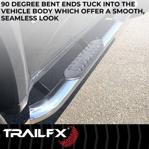 Product of TrailFX A1011S TFX 4" Oval Tube Side Steps Nerf Bar With Surface Steps 