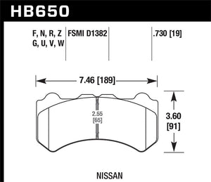 Product of Hawk Performance HB650F.730 Performance/ Street Brake Pad - Set Of 4 
