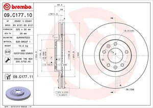 Product of Brembo 09C17711C02 Vented 1 Piece Brake Rotor 