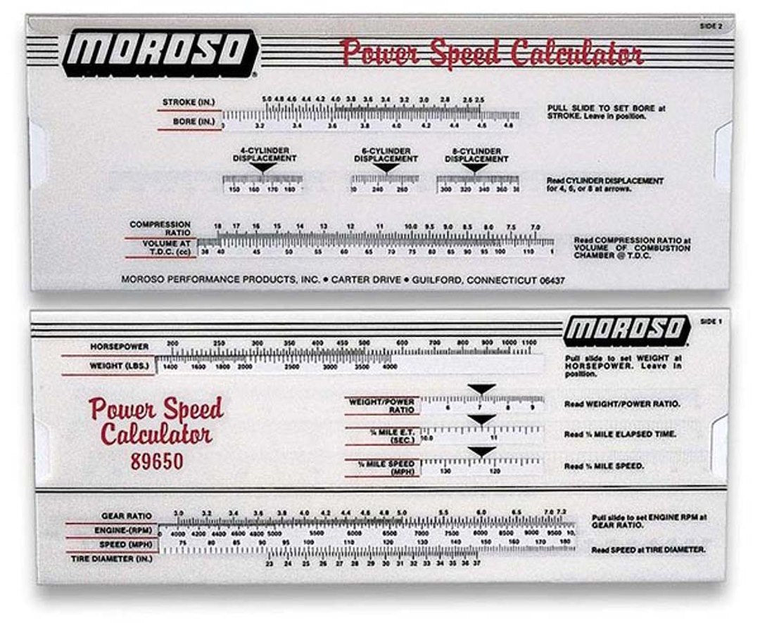 Moroso Performance 89650 Power Speed Calculator||89650.Jpg||85||m2889650||881883