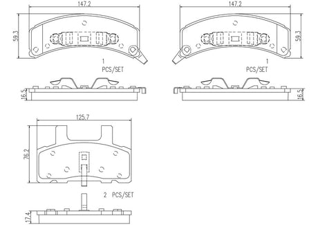 Product of Brembo P10021N Brake Pad - Set Of 4 