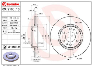 Product of Brembo 09910311C02 Vented 1 Piece Brake Rotor 