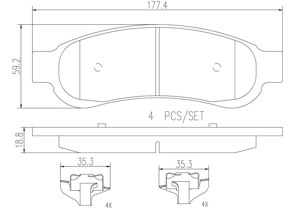 Product of Brembo P24117N Brake Pad - Set Of 4 