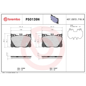 Brembo P50139n Brake Pad||p50139n_Drw.Jpg||91||brmp50139n||1753690