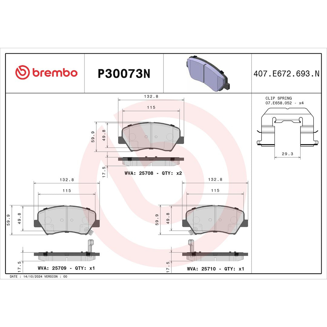 Brembo P30073n Brake Pad||p30073n_Drw.Jpg||87||brmp30073n||1753015