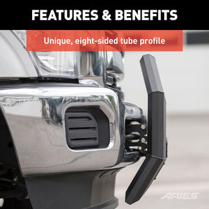 Product of Aries 2164003 Bull Bar Black Carbide Powder Coated 5-1/2 Inch Yes with skid plate 