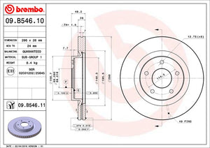 Product of Brembo 09B54611C02 Vented 1 Piece Brake Rotor 
