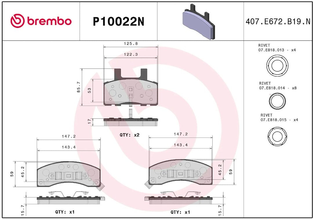 Brembo P10022n Brake Pad||p10022n_R.Jpg||86||brmp10022n||2091643