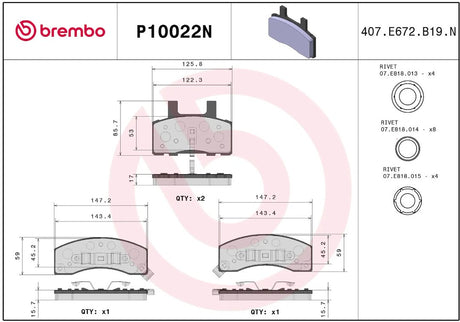 Brembo P10022n Brake Pad||p10022n_R.Jpg||86||brmp10022n||2091643