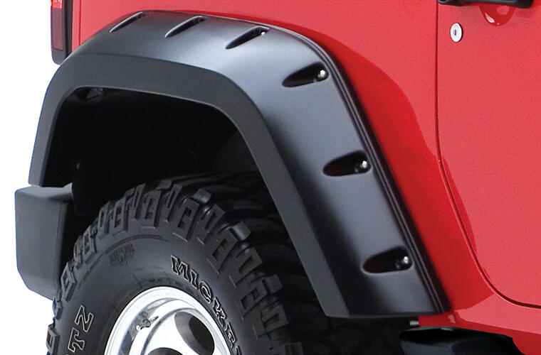 Product of Bushwacker 10046-02 Pocket Style/ Exposed Fasteners Black Fender Flare - Set Of 2 