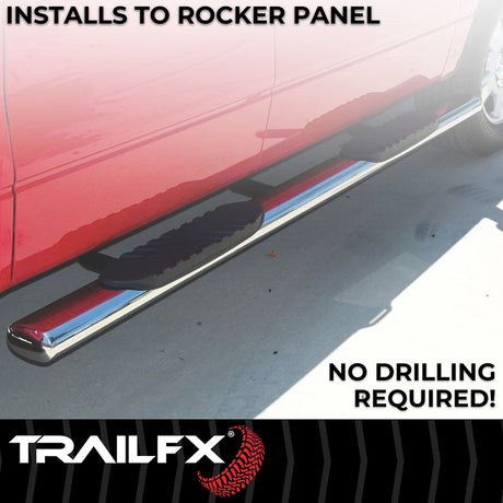 Product of TrailFX A1510S TFX 4" Oval Tube Side Steps Nerf Bar With Surface Steps 