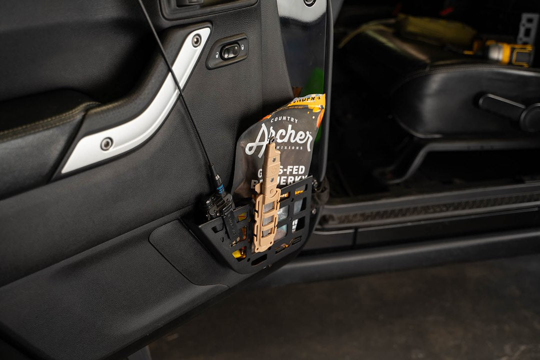 Dv8 Offroad Mpjk-07 Molle Cargo Panel||2011-2018-Jeep-Wrangler-Jk-Slim-Front-Door-Molle-Pockets-Installed-3.Jpg||92||dv8mpjk07||1628267