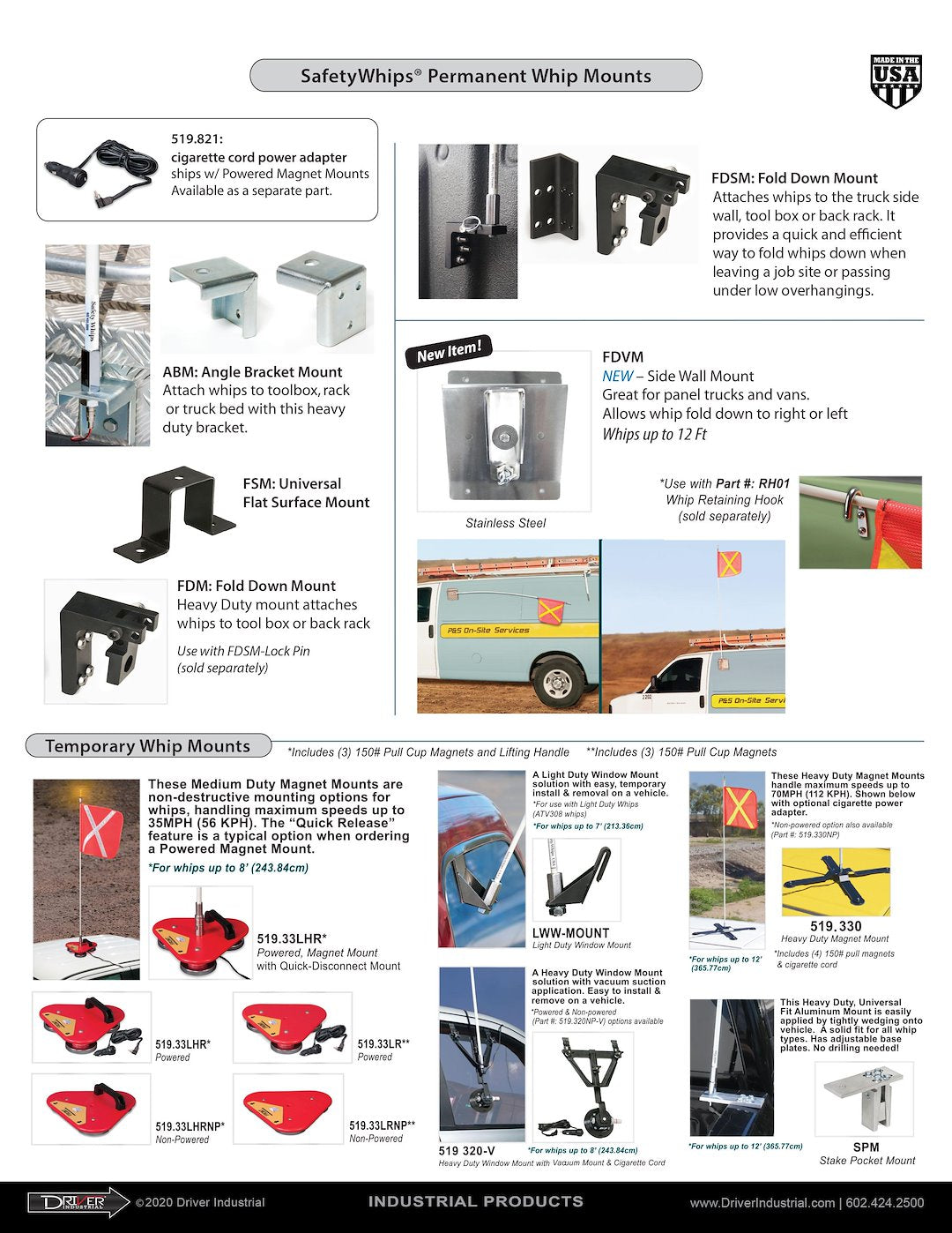 Driver Industrial Opco Llc 519.30b Warning Whip Base||guide-Sw-Vehicle-Mounting-Options-Revc.Jpg||89||drv51930b||1187991