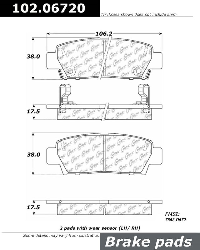 Stop Tech/ Power Slot 102.06720 Brake Pad||102.06720_Dra.Jpg||85||p7810206720||2257767