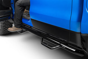 Product of N-Fab D1980CC Cab Length Nerf Bar With Drop Down Steps 