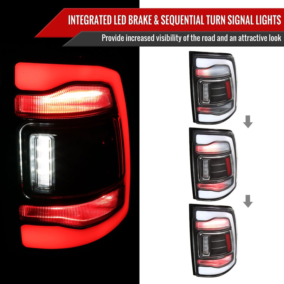 Product of Spec-D Tuning LT-RAM13JMLED-SQ-RS Tail Light Assembly 