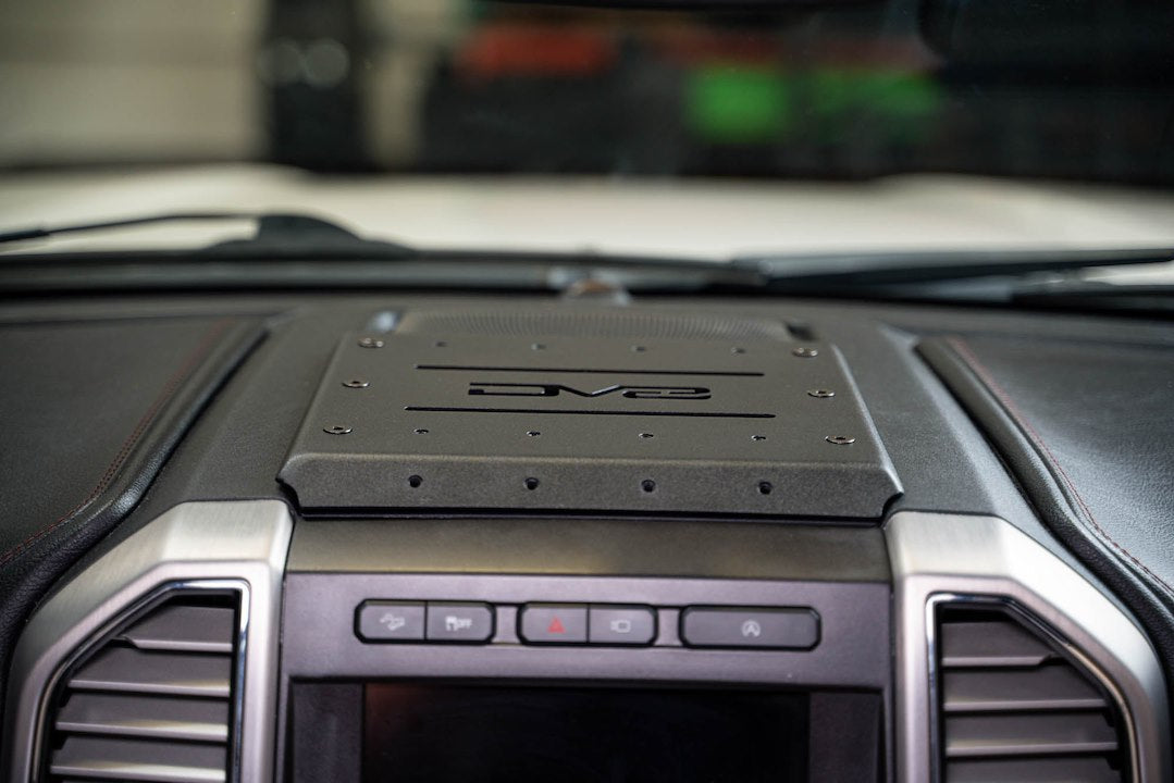 Dv8 Offroad Dmff-01 Cell Phone Mount Plate||2015-2020-F-150-_-2017-2021-F-250-350-Digital-Device-Dash-Mount-Installed-6.Jpg||95||dv8dmff01||1626907