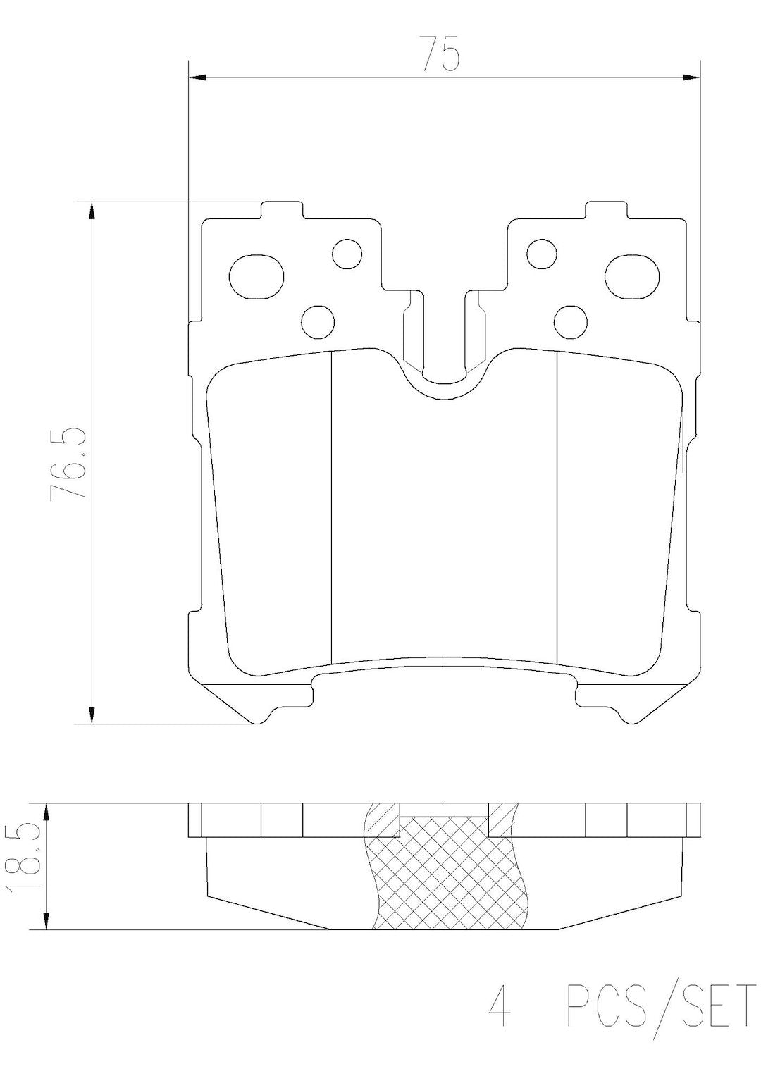 Product of Brembo P83076N Brake Pad - Set Of 4 