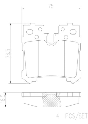 Product of Brembo P83076N Brake Pad - Set Of 4 