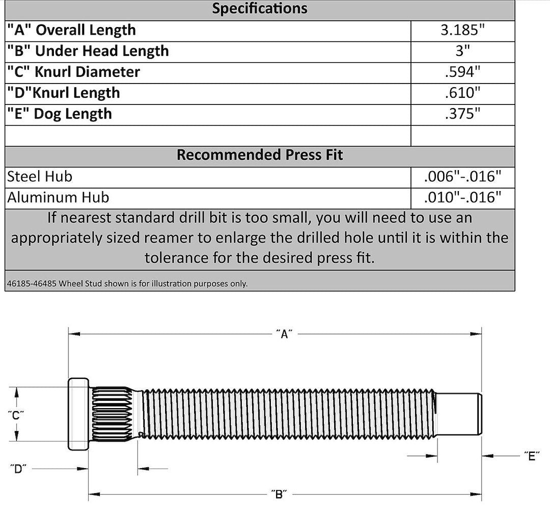 Moroso Performance 46185 Wheel Stud||46185_1.Jpg||86||m2846185||916414
