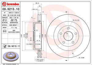 Product of Brembo 09N21311C02 Vented 1 Piece Brake Rotor 