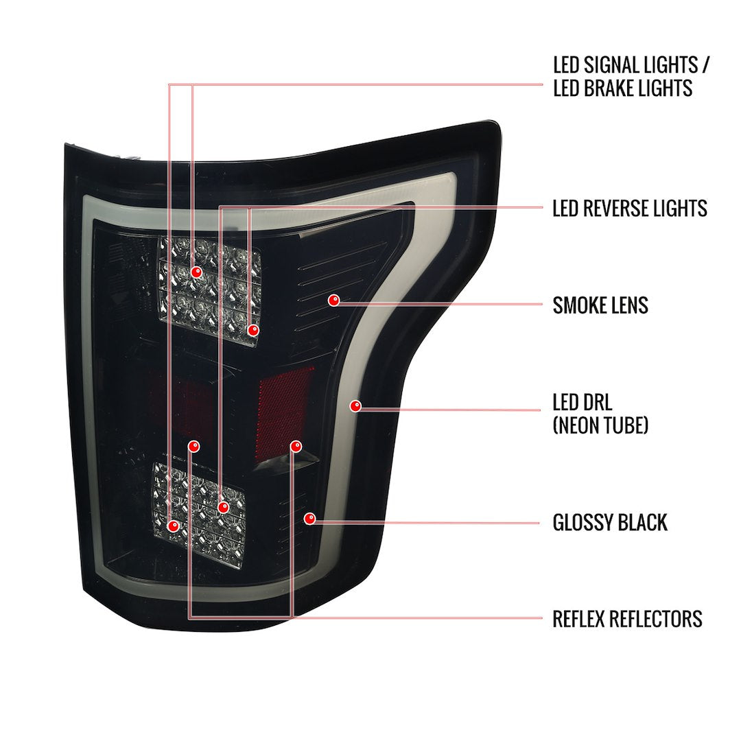 Product of Spec-D Tuning LT-F15018BBLED-TM Tail Light Assembly 