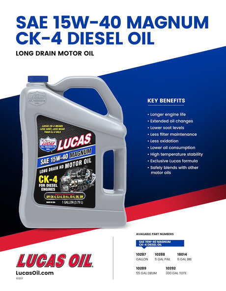 Product of Lucas Oil 10287 Oil