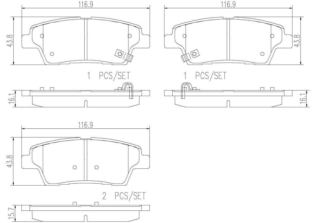 Product of Brembo P30079N Brake Pad - Set Of 4 