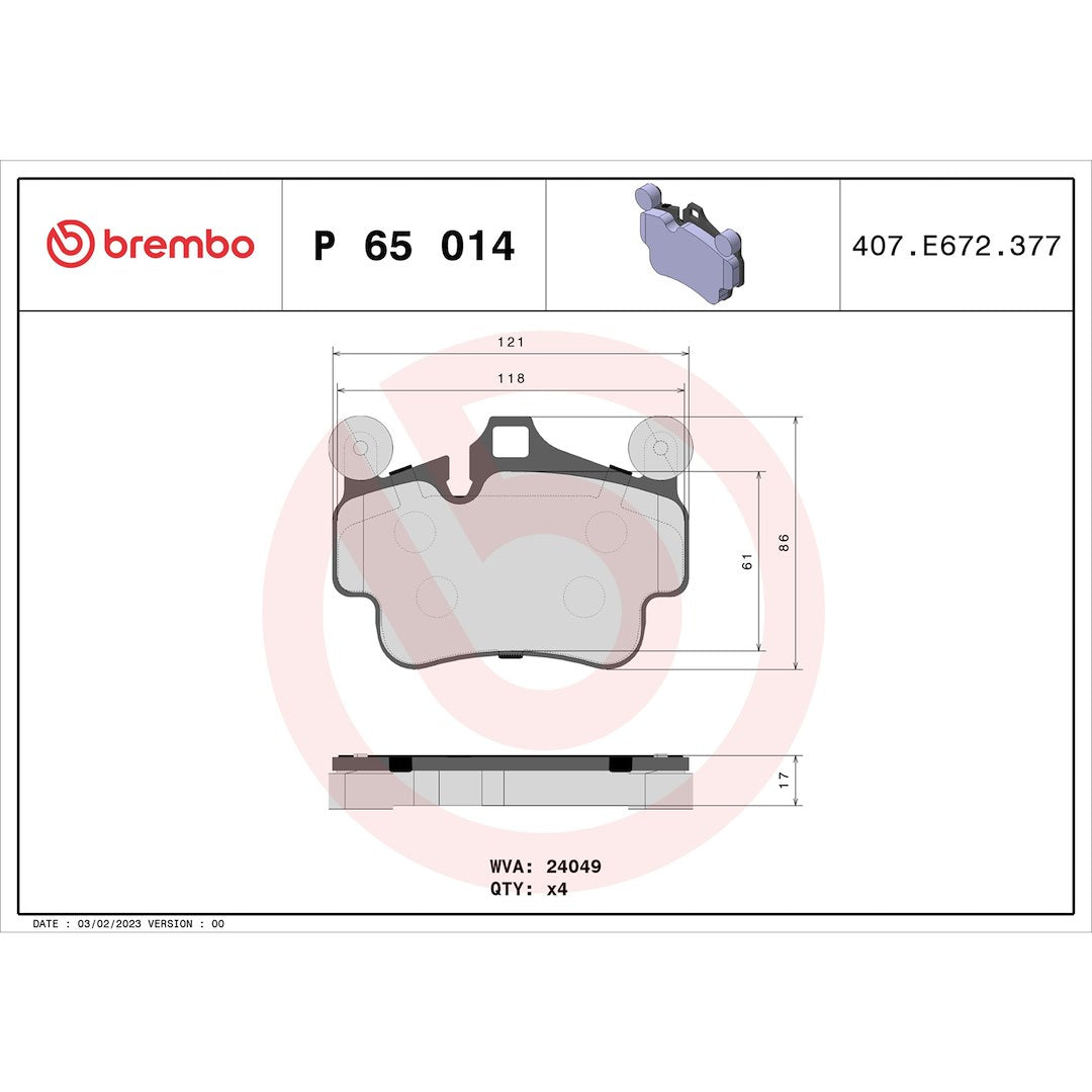 Brembo P65014 Brake Pad||||87||brmp65014||2009051