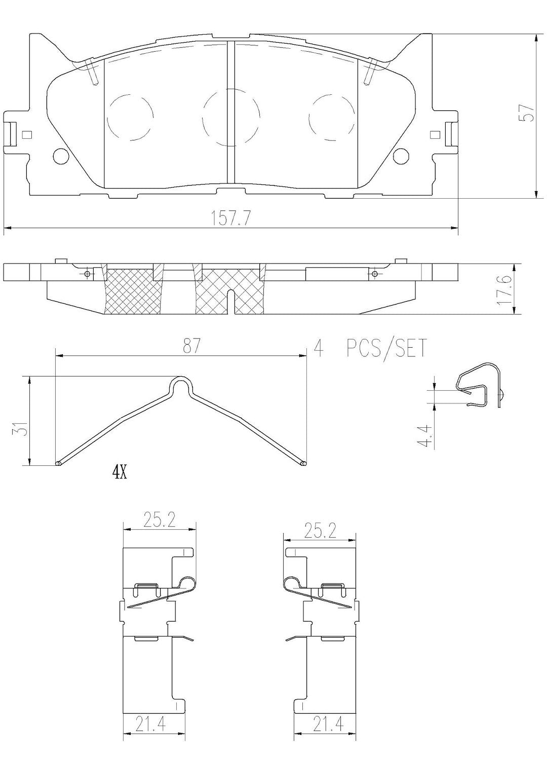 Product of Brembo P83117N Brake Pad - Set Of 4 
