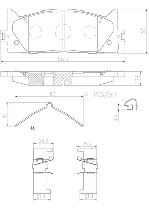 Product of Brembo P83117N Brake Pad - Set Of 4 