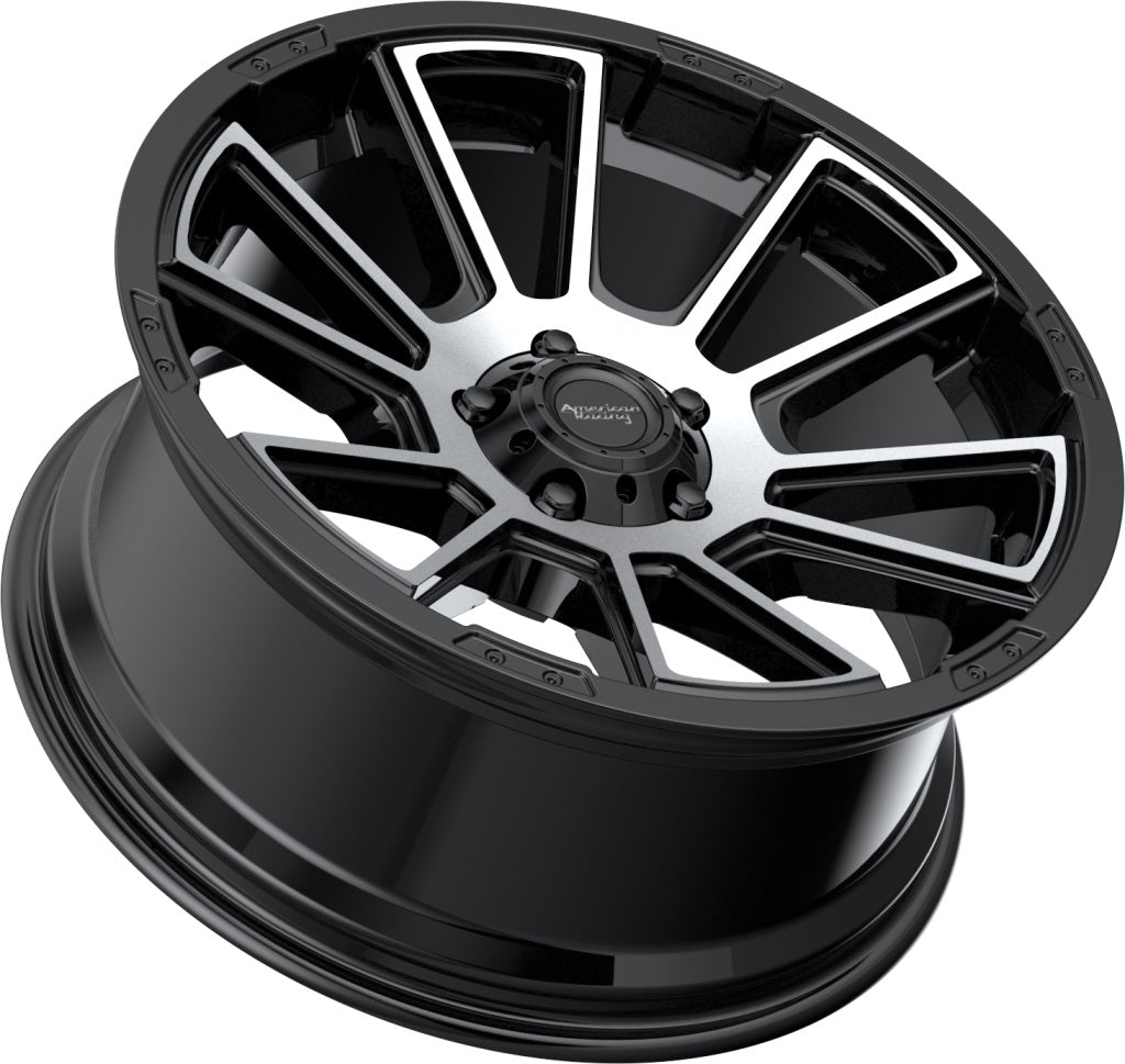 Product of American Racing Wheels 20x9 Black With Natural Face Wheel - 5x5.90 Bolt Pattern 
