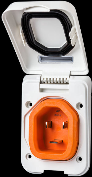 Smartplug Systems B30assypw Power Inlet Port||bm30pw - White Inlet Open.Jpg||88||s5pb30assypw||1757611