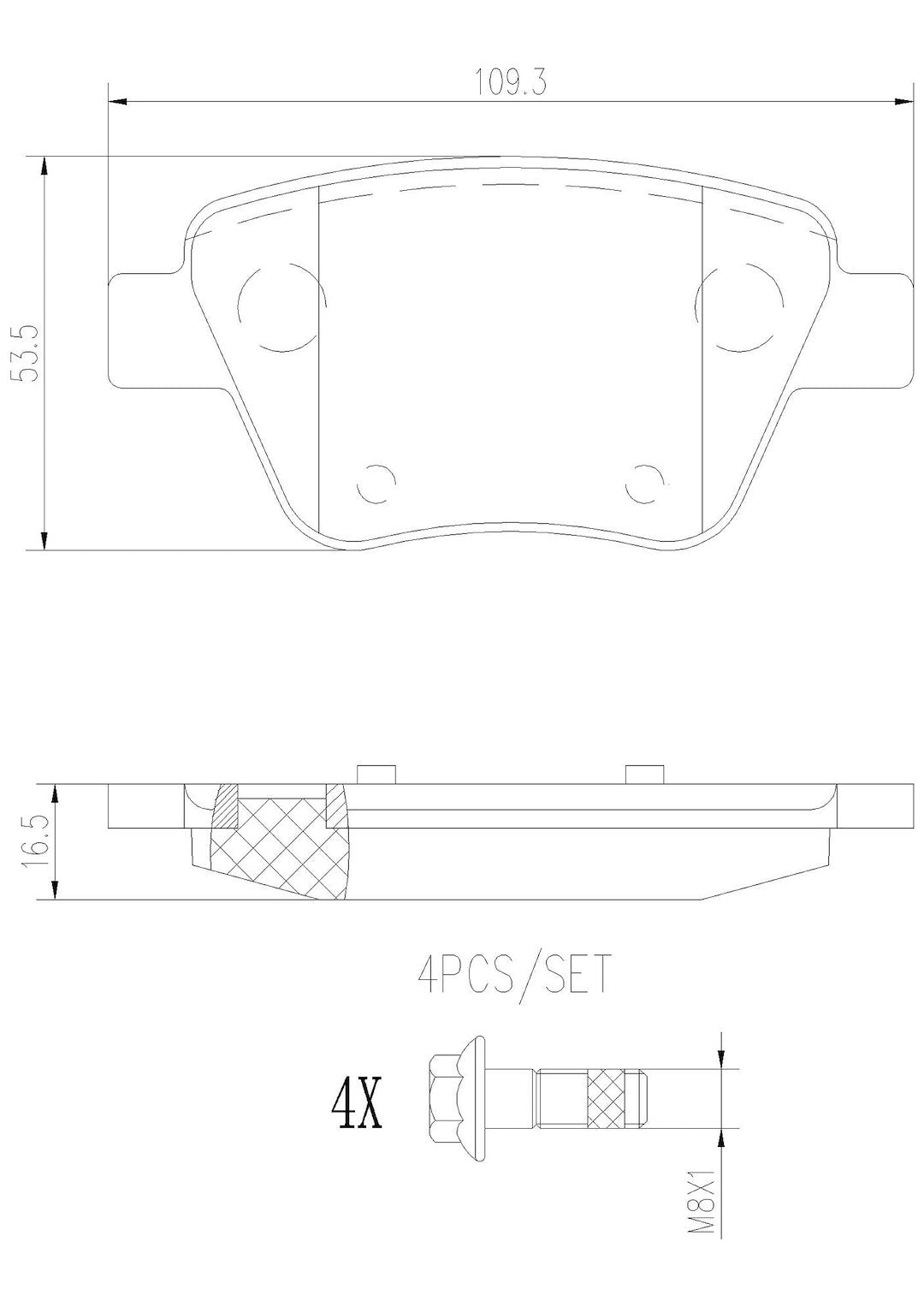 Product of Brembo P85114N Brake Pad - Set Of 4 