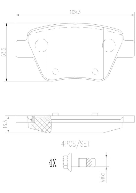 Product of Brembo P85114N Brake Pad - Set Of 4 