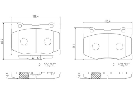 Product of Brembo P28086N Brake Pad - Set Of 4 