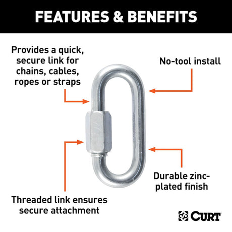 Curt 82931 Trailer Safety Chain Quick Link||82931_3008x1990_Fa.Jpg||86||c9382931||1358149