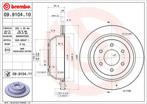 Product of Brembo 09910411C02 Vented 1 Piece Brake Rotor 