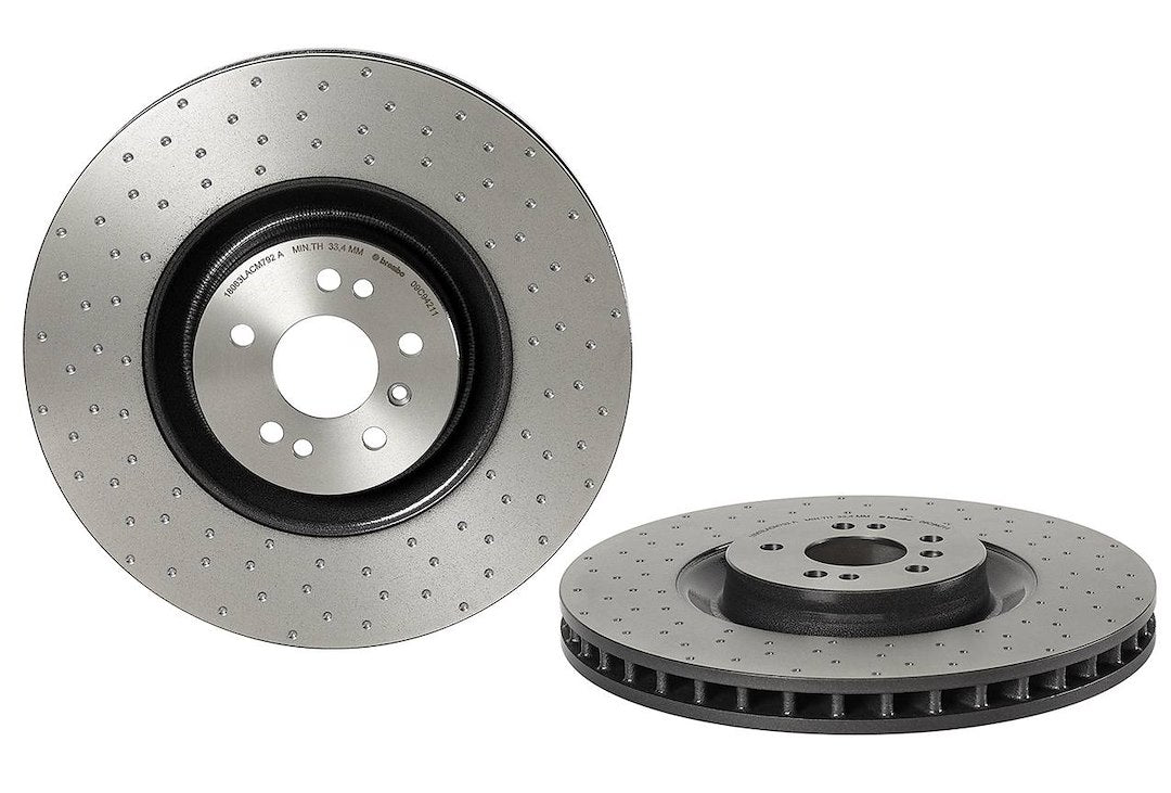 Product of Brembo 09C94211C02 Vented Cross Drilled 1 Piece Brake Rotor 