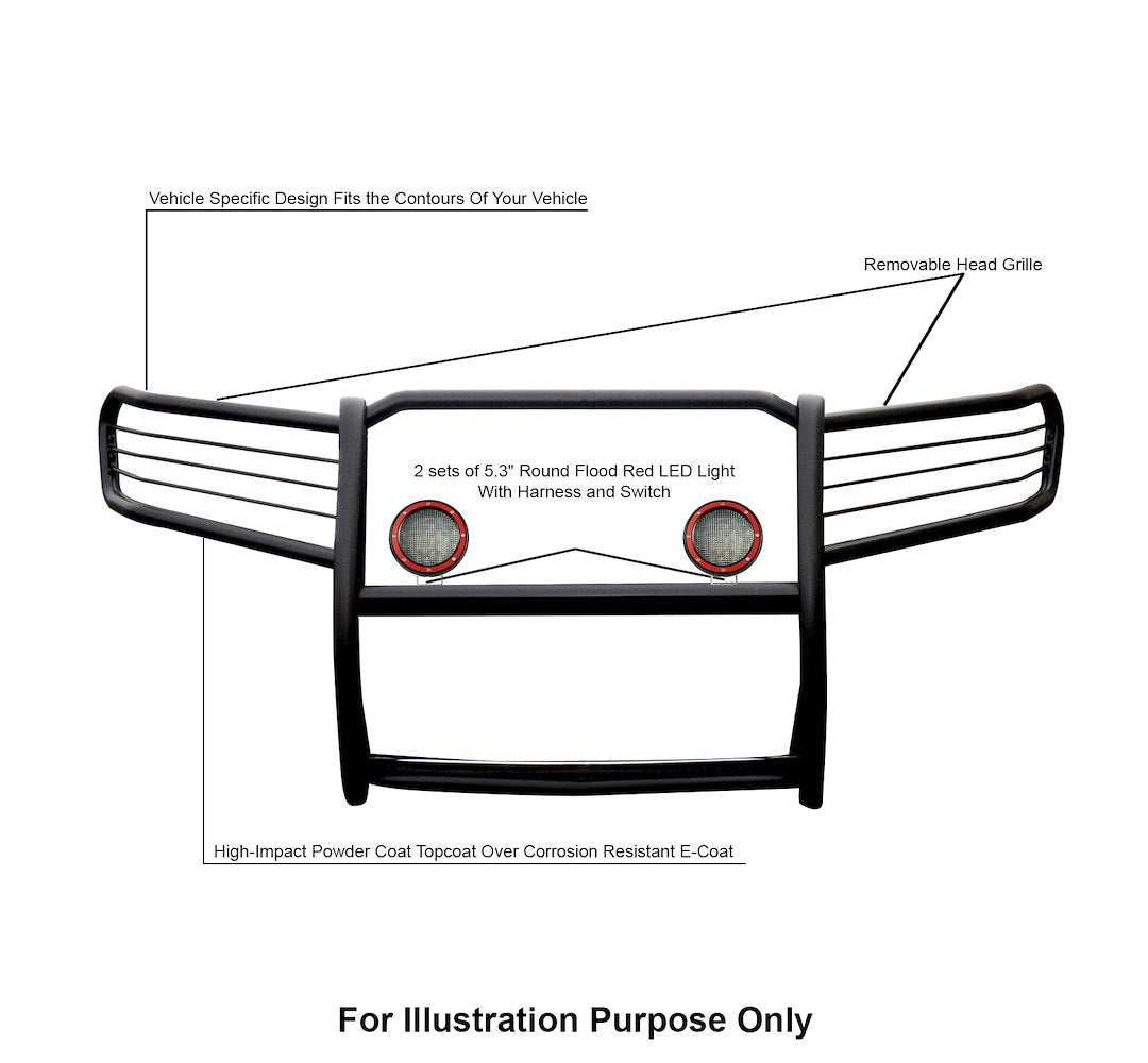 Product of Black Horse Offroad 17A080200MA-PLFR Grille Guard  