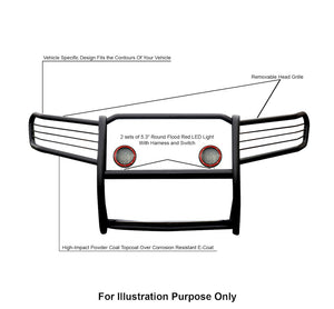 Product of Black Horse Offroad 17A080200MA-PLFR Grille Guard  