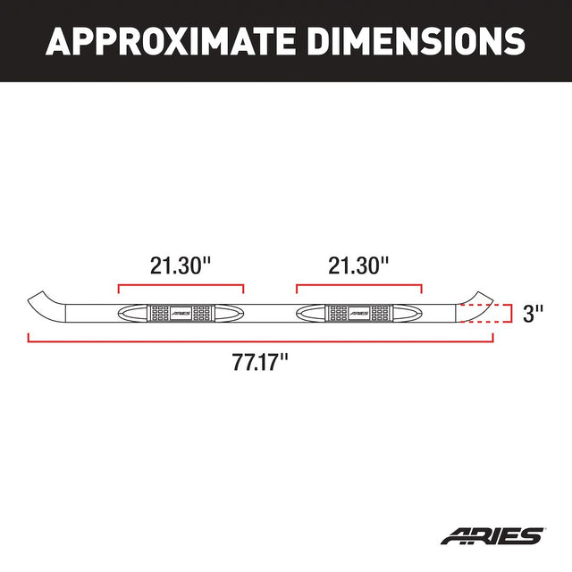 Product of Aries 203016-2 Nerf Bar With Surface Steps 