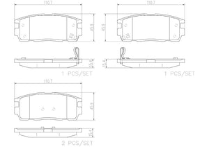 Product of Brembo P10004N Brake Pad - Set Of 4 