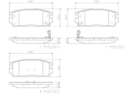 Product of Brembo P10004N Brake Pad - Set Of 4 